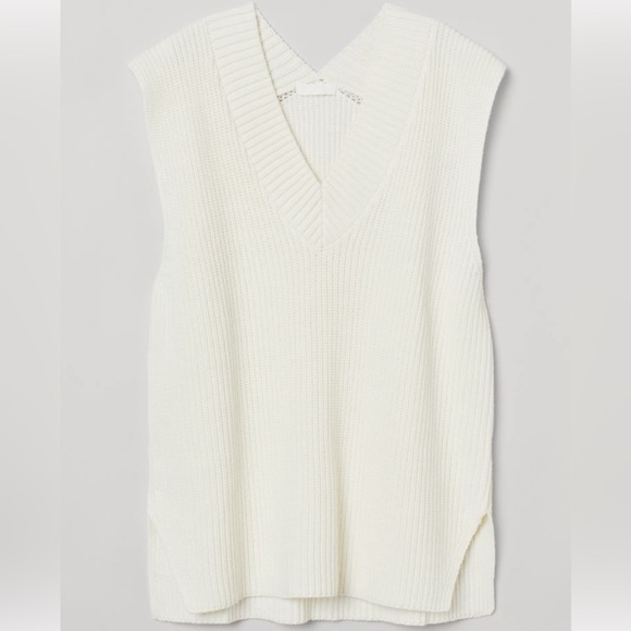 H&M Sweaters Hm White Ribknit Sweater Vest Poshmark